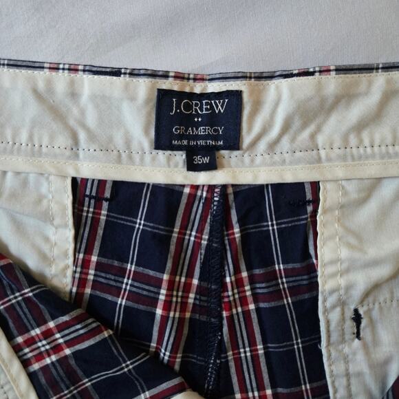 J.Crew Gramercy Tartan Plaid Chino Shorts - Red Blue Waist 35 9" Inseam Cotton - Picture 4 of 5